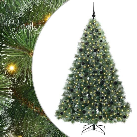 Sapin de Noël 210 cm Tout Inclus : Arbre Artificiel, Lumières LED et Boules – ComfortXL Outdoor Living