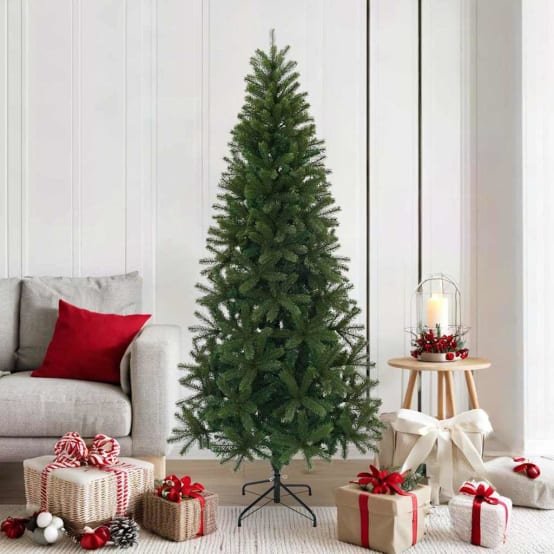 Sapin de Noël Artificiel Réaliste PVC PE pour Salon et Jardin abrité Vert 180 cm – ComfortXL Outdoor Living